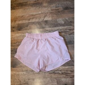 Pink Athletic Running Shorts with Mesh Side Panels and Elastic Waist Women Small